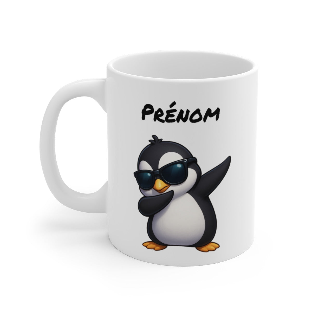 Mug Pingouin qui Dab – Tasse Personnalisable avec Prénom – Cadeau Fun, Hiver & Humour