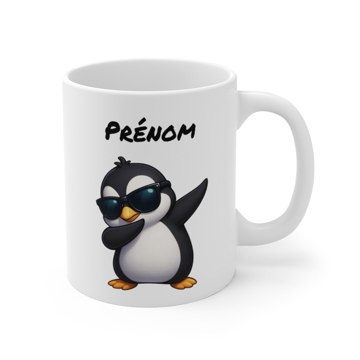Mug Pingouin qui Dab – Tasse Personnalisable avec Prénom – Cadeau Fun, Hiver & Humour