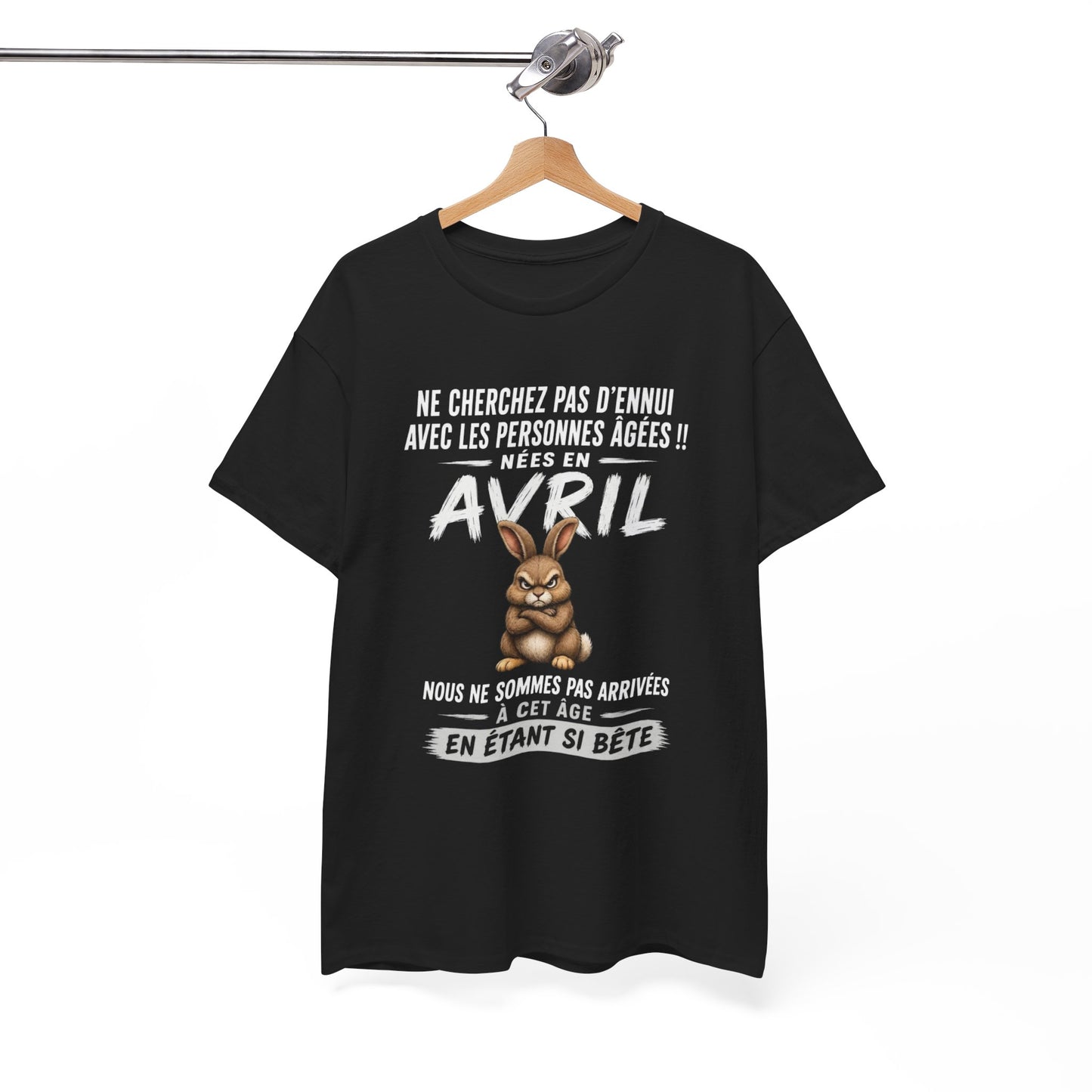 Tee-Shirt Retraitée Avril Humour – Cadeau Anniversaire Senior Femme – Lapin Drôle Retraite