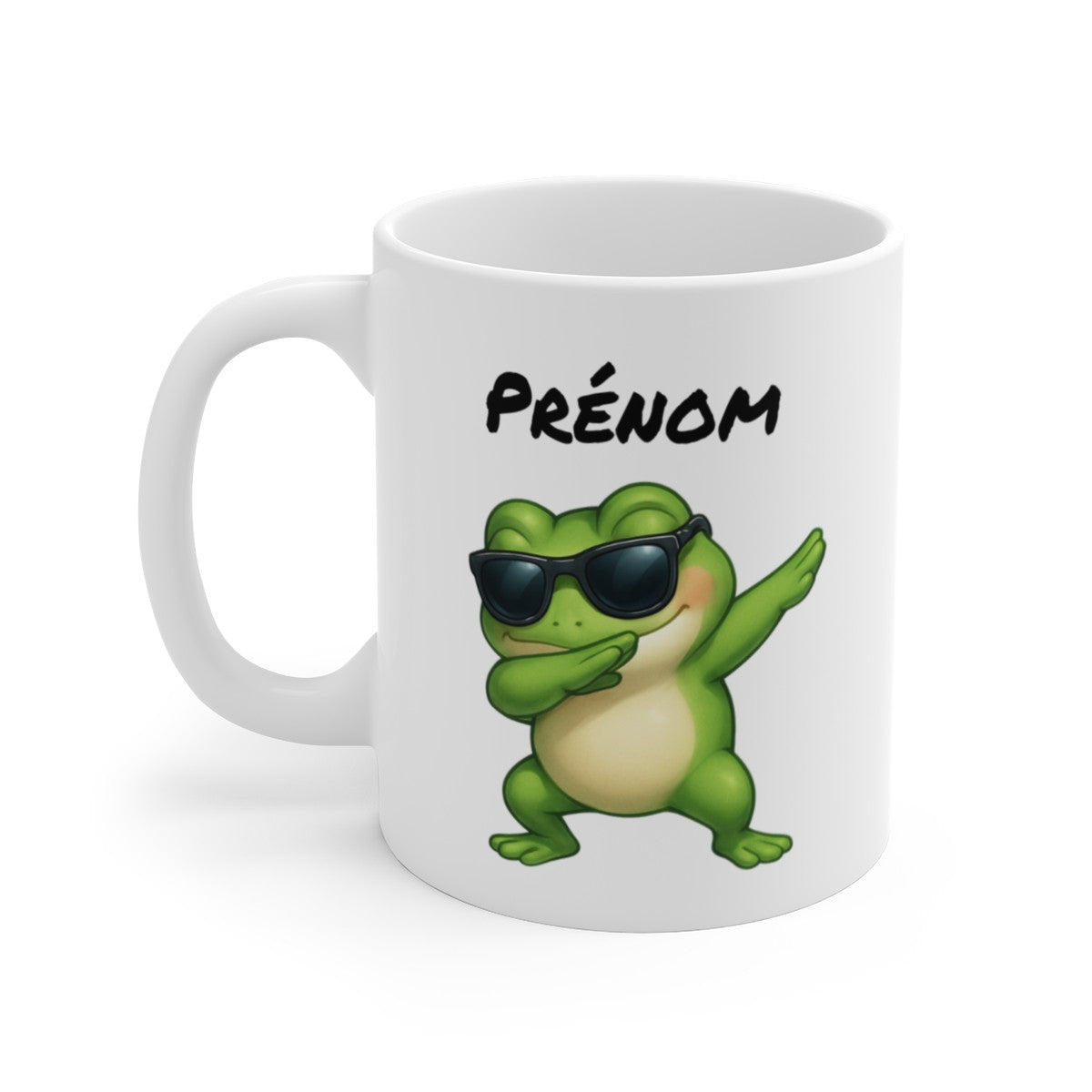 Tasse Grenouille Dab – Mug Drôle et Personnalisé avec Prénom – Cadeau Original Enfant, Ado ou Fan d’Animaux Rigolos