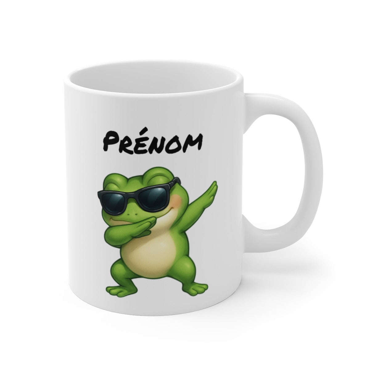 Tasse Grenouille Dab – Mug Drôle et Personnalisé avec Prénom – Cadeau Original Enfant, Ado ou Fan d’Animaux Rigolos
