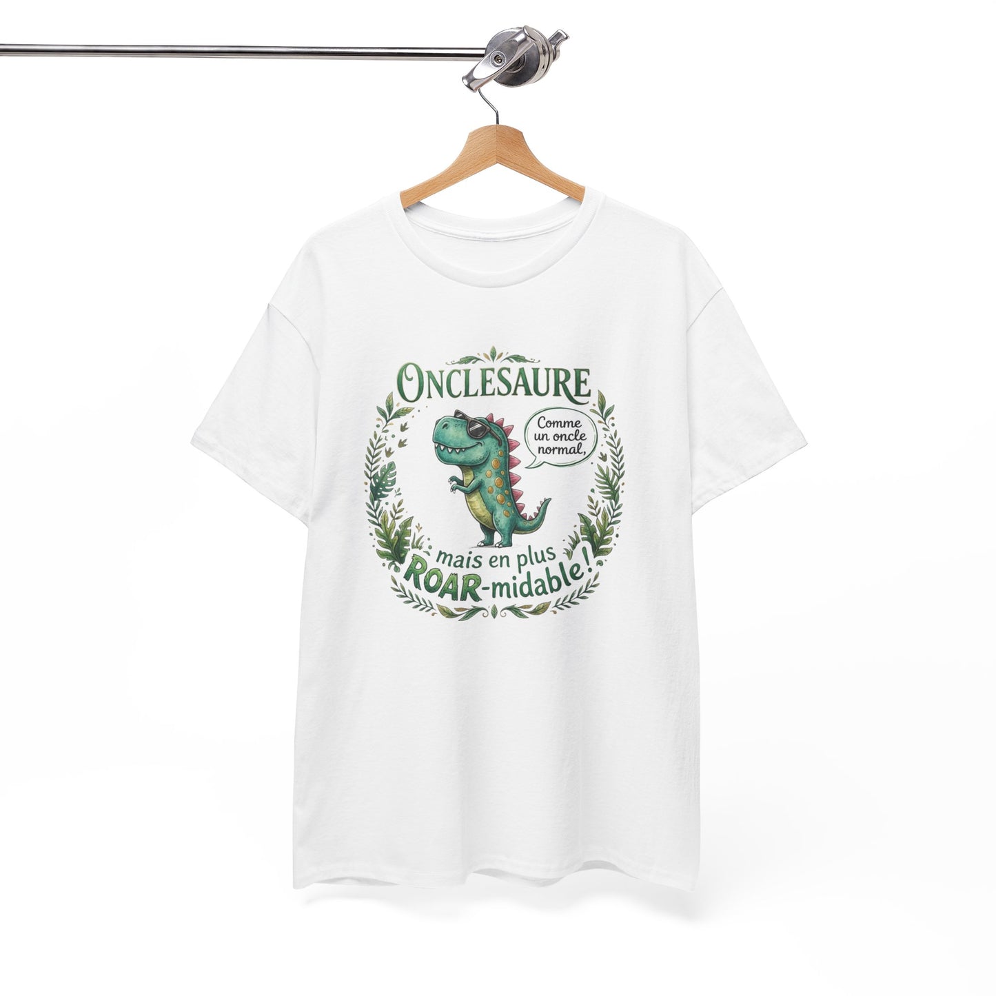 T-Shirt Oncle Dinosaure Humour – Cadeau Tonton Original – Tee Shirt Famille Drôle Homme