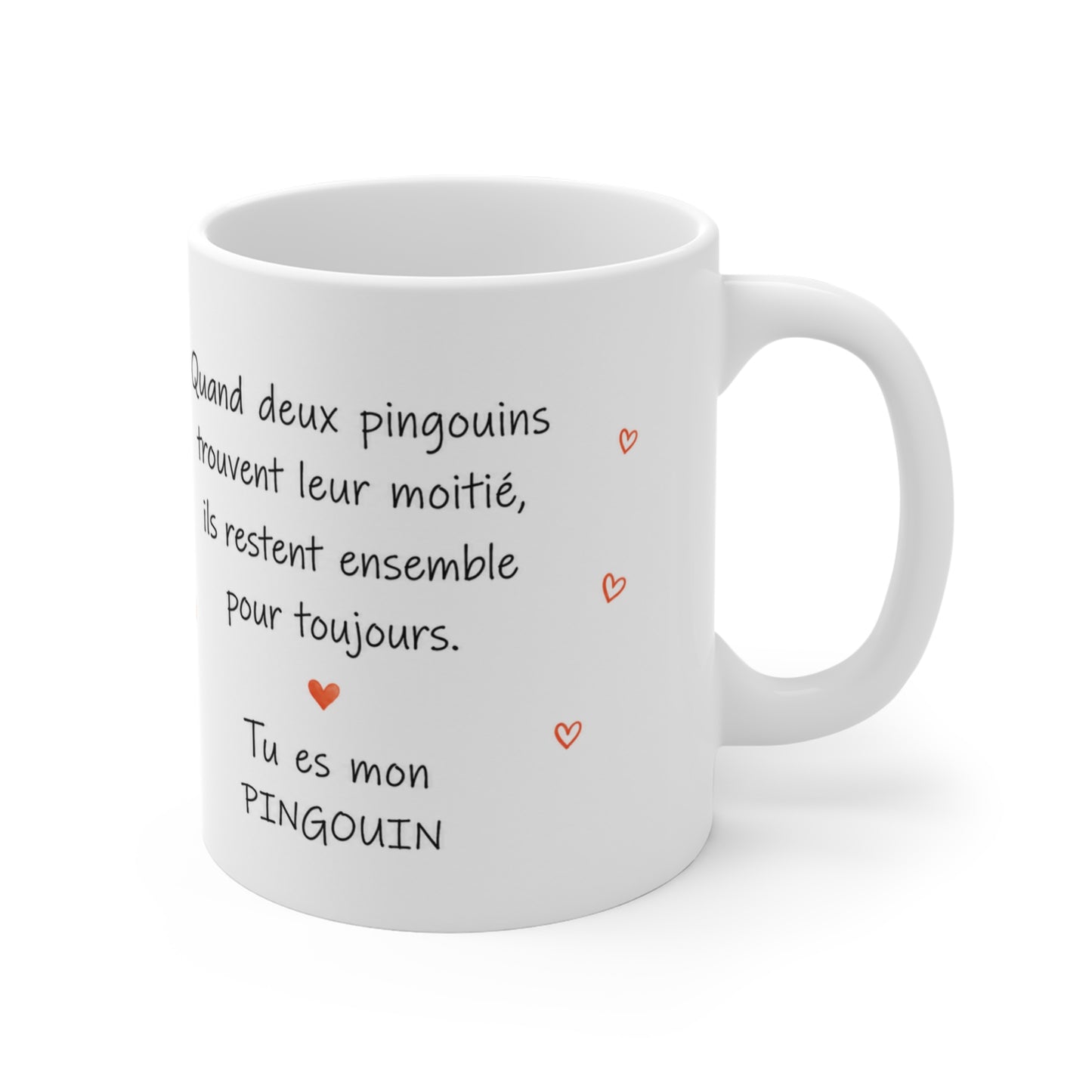 Tasse Tu Es Mon Pingouin – Mug Couple Pingouins Amoureux – Cadeau Romantique Homme Femme 325ml