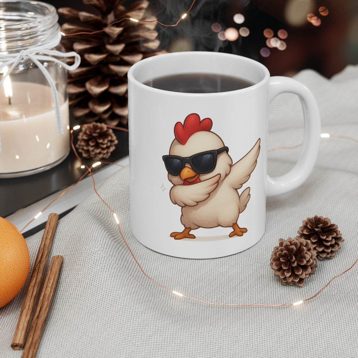 Mug Poule qui Dab – Illustration Fun et Mignonne – Cadeau Humour Ferme et Original