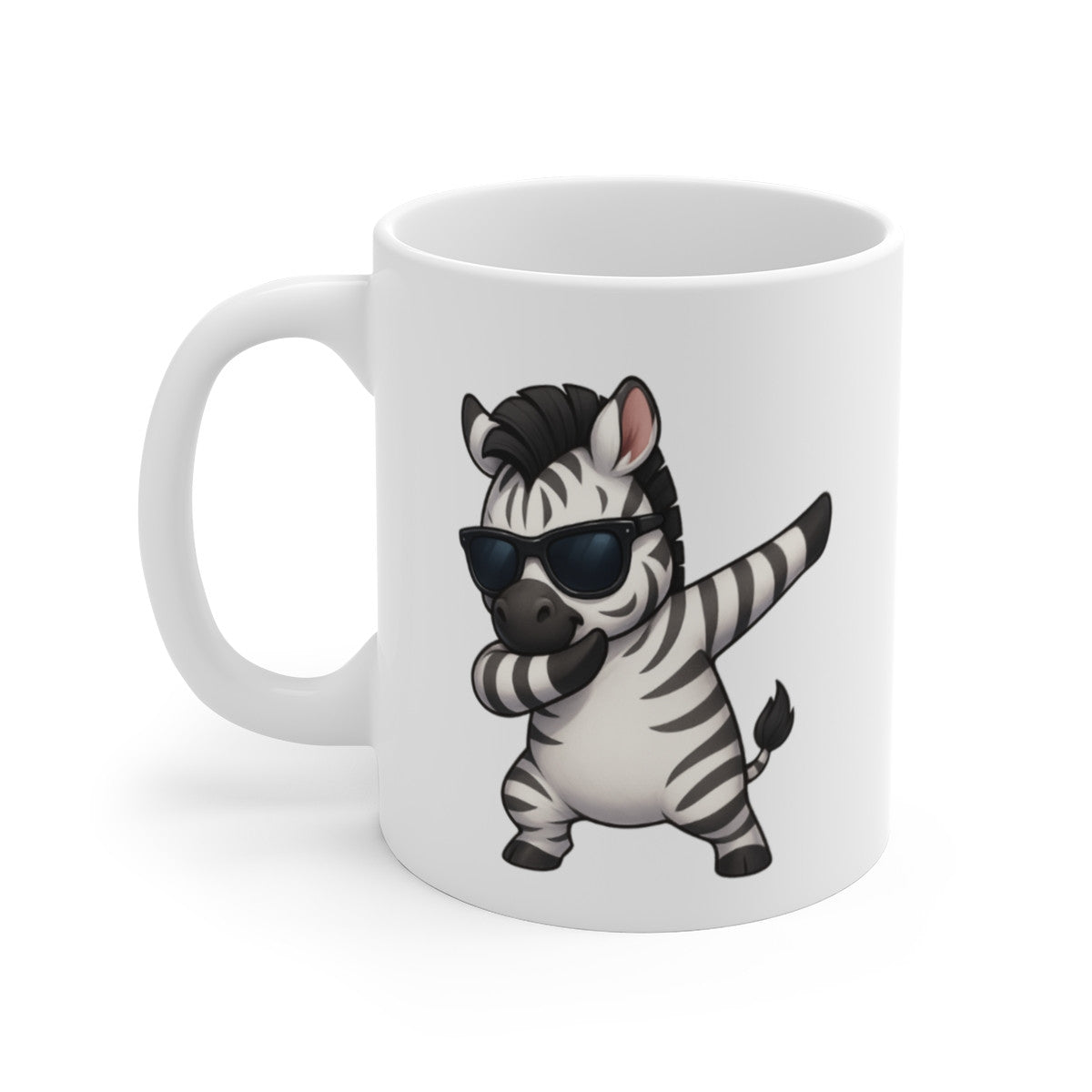 Tasse Zèbre qui Dab – Mug Humour Animal Rayé Mignon Lunettes Cadeau Original Jungle 325ml