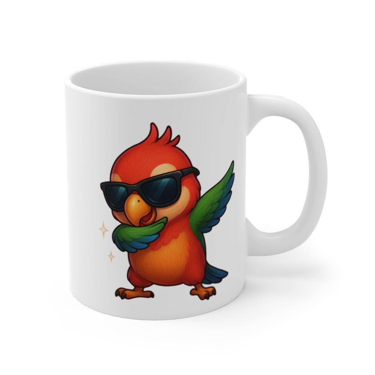 Tasse Perroquet qui Dab – Mug Humour Tropical Animal Mignon Lunettes Cadeau Coloré Original 325ml