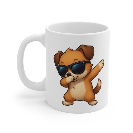 Mug Chien qui Dab – Illustration Drôle et Mignonne – Cadeau Fun pour Amoureux des Chiens