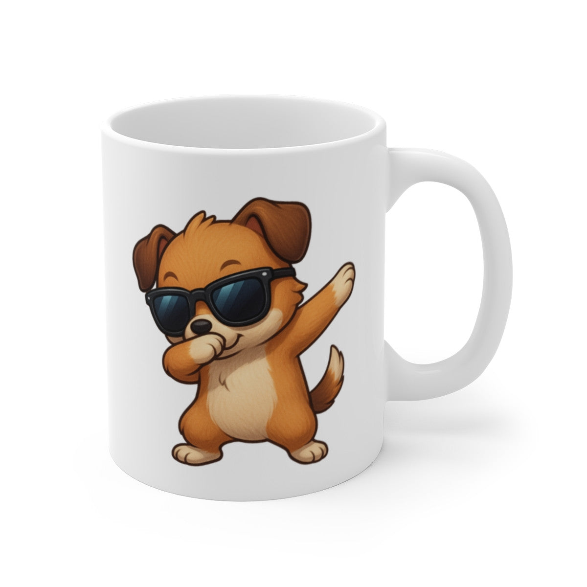 Mug Chien qui Dab – Illustration Drôle et Mignonne – Cadeau Fun pour Amoureux des Chiens