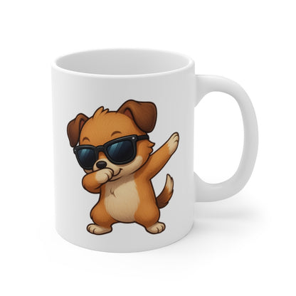 Mug Chien qui Dab – Illustration Drôle et Mignonne – Cadeau Fun pour Amoureux des Chiens