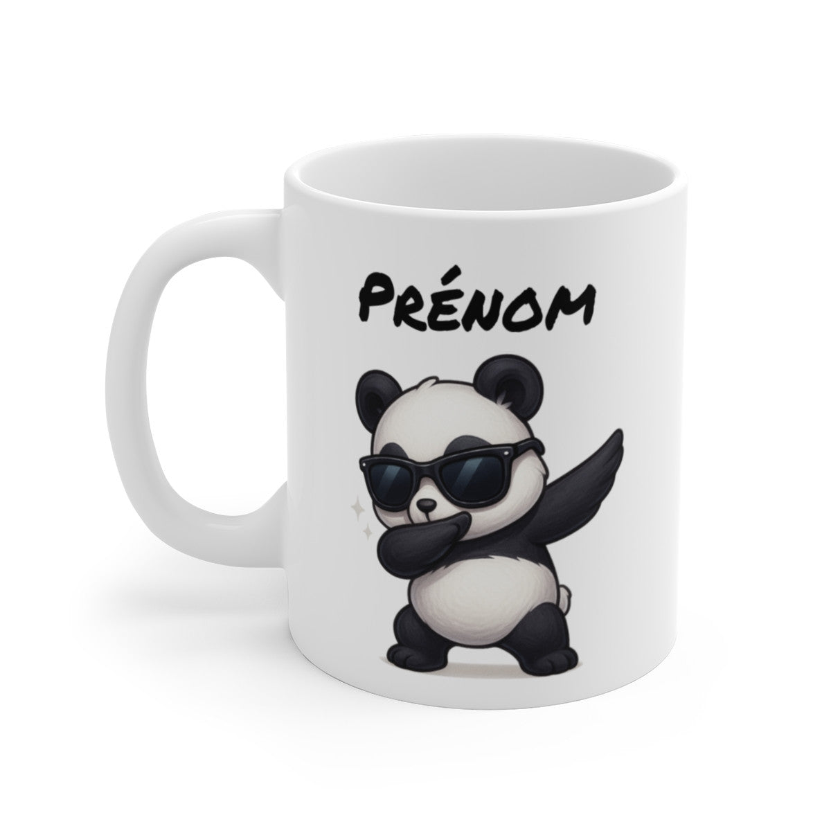 Mug Personnalisé Panda qui Dab – Illustration Mignonne avec Prénom – Cadeau Fun et Original