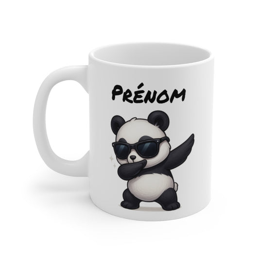 Mug Personnalisé Panda qui Dab – Illustration Mignonne avec Prénom – Cadeau Fun et Original