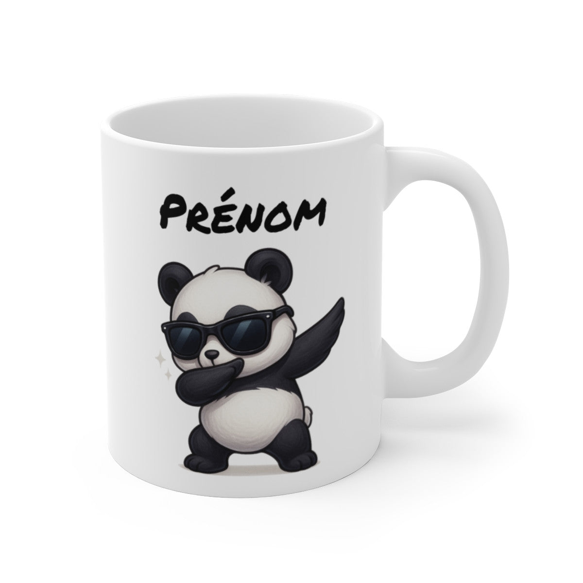 Mug Personnalisé Panda qui Dab – Illustration Mignonne avec Prénom – Cadeau Fun et Original