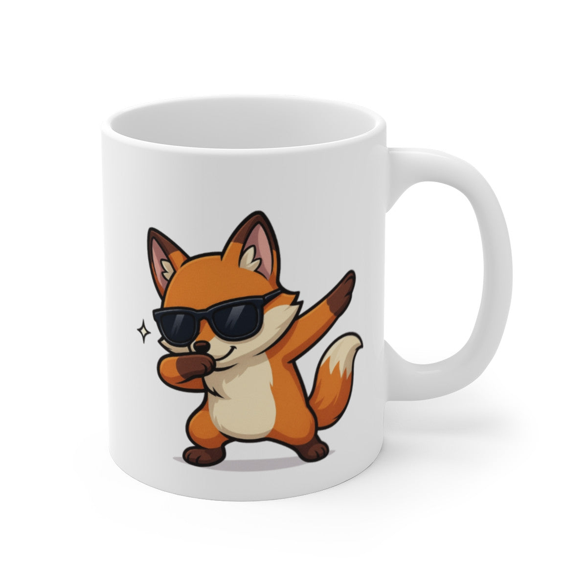 Mug Renard qui Dab – Illustration Mignonne et Tendance – Cadeau Drôle pour Fans d’Animaux
