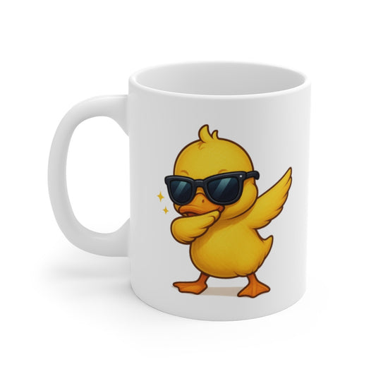 Tasse Caneton qui Dab – Mug Humour Jaune Mignon Animal Lunettes Cadeau Drôle Original 325ml
