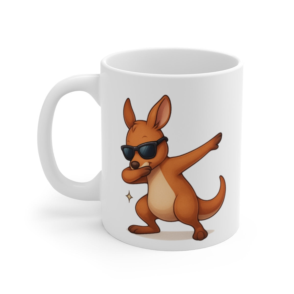Tasse Kangourou qui Dab – Mug Humour Australie Animal Mignon Lunettes Cadeau Original Rigolo 325ml