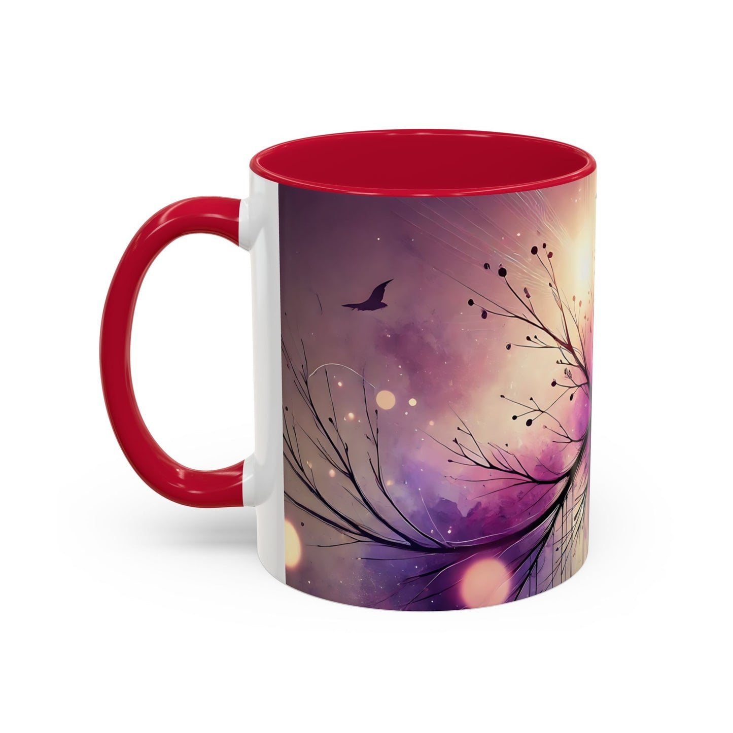 Mug Corbeau Mystique – Tasse Gothique Violet et Bleu avec Oiseau Fantastique – Cadeau Fantasy et Univers Sombre 325ml