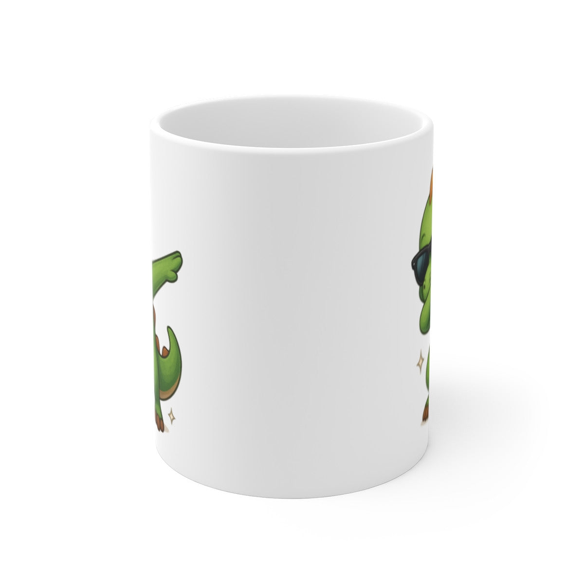 Tasse Dinosaure qui Dab – Mug Humour Dino Vert Mignon Lunettes Cadeau Rigolo Préhistorique 325ml