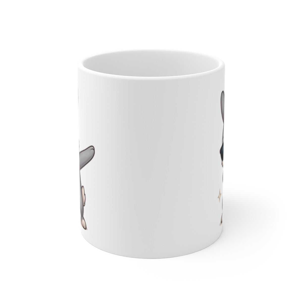 Tasse Lapin qui Dab – Mug Humour Mignon Animal Gris Lunettes Cadeau Original Rigolo 325ml