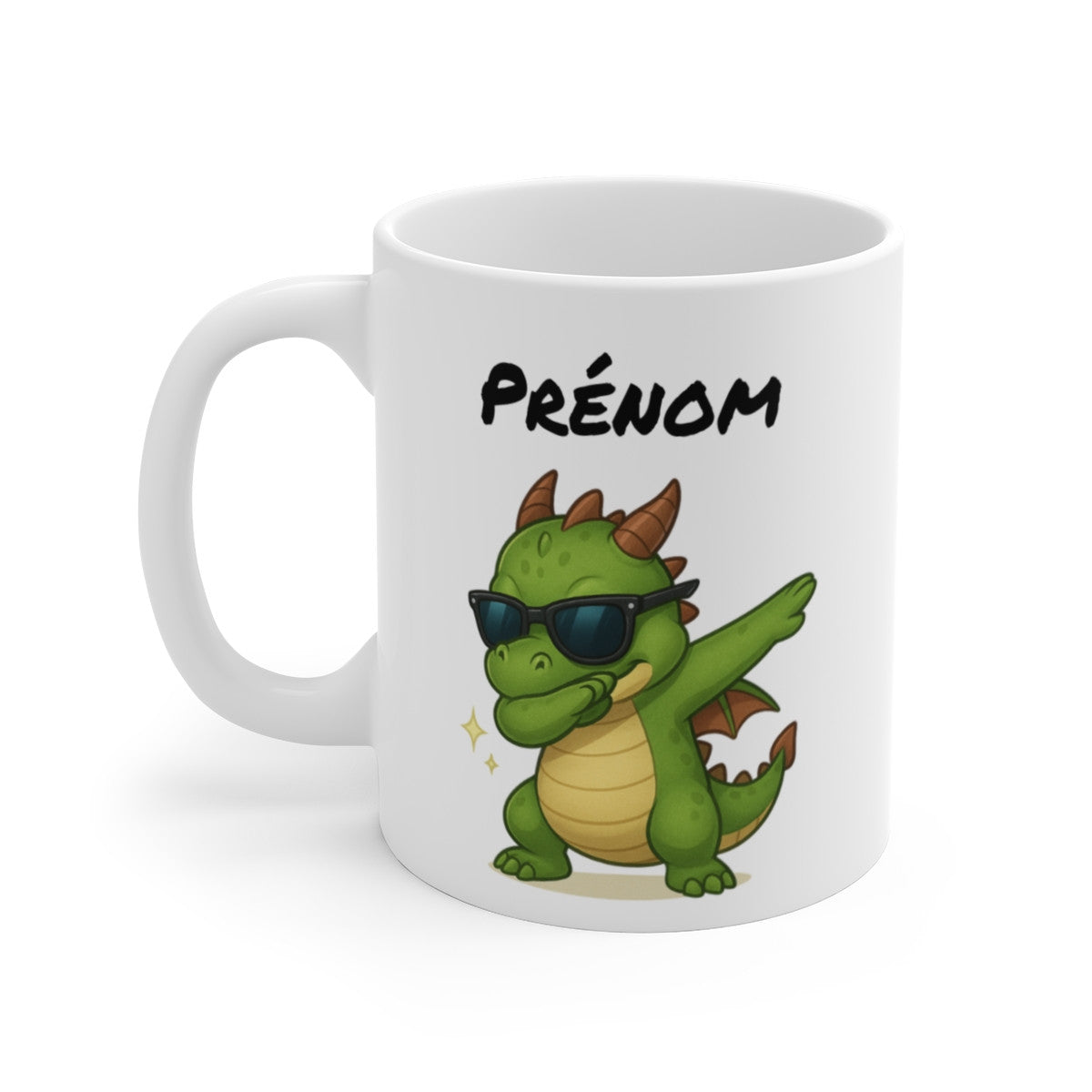 Tasse Personnalisée Dragon Dab – Mug Prénom Créature Fantastique Mignon Lunettes Cadeau Original 325ml