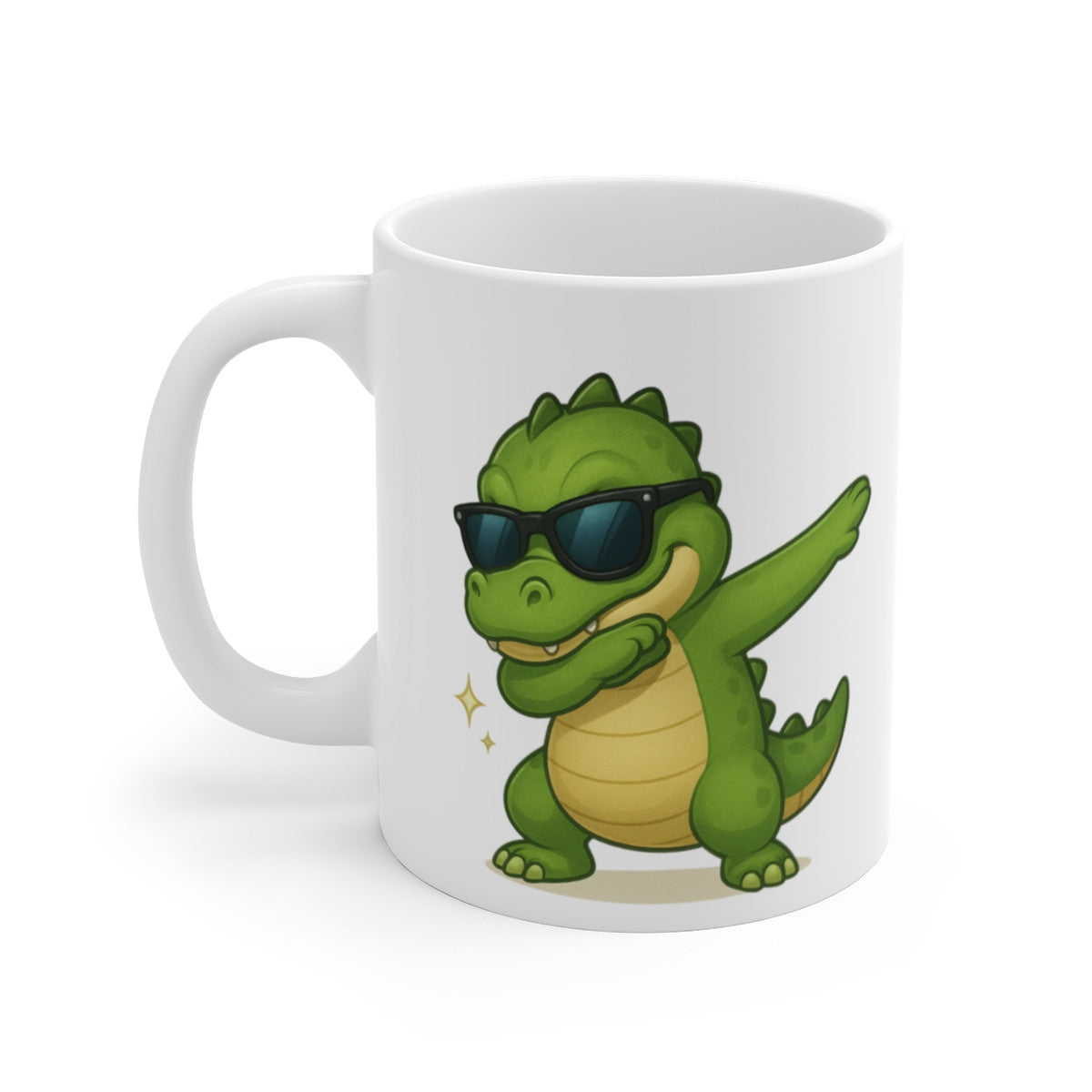 Tasse Crocodile qui Dab – Mug Humour Animal Mignon Lunettes Reptile Cadeau Original Rigolo 325ml