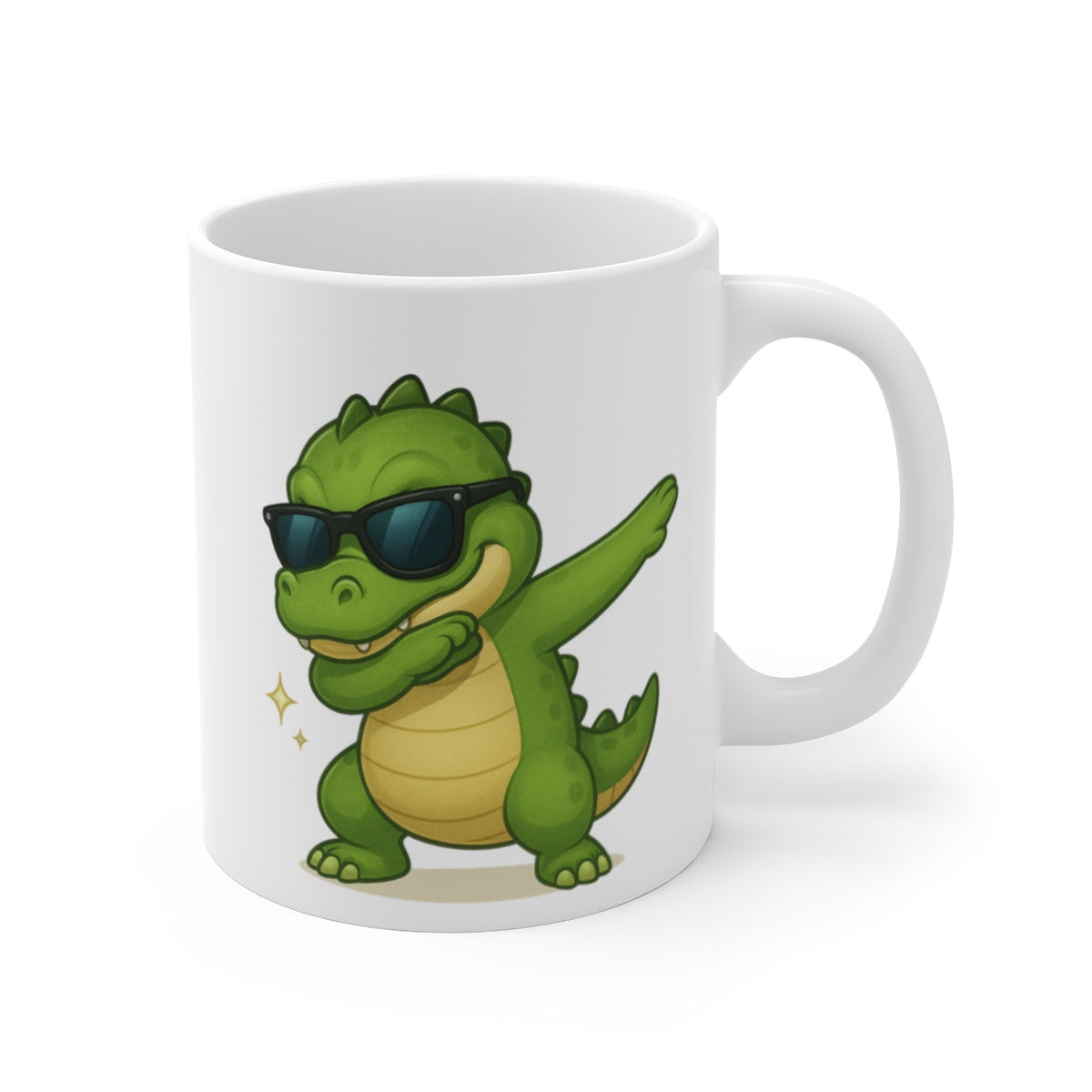 Tasse Crocodile qui Dab – Mug Humour Animal Mignon Lunettes Reptile Cadeau Original Rigolo 325ml