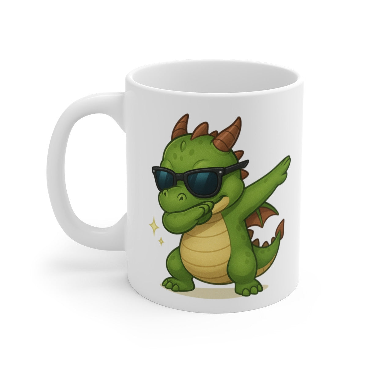 Tasse Dragon qui Dab – Mug Humour Fantastique Lunettes Créature Magique Cadeau Original 325ml
