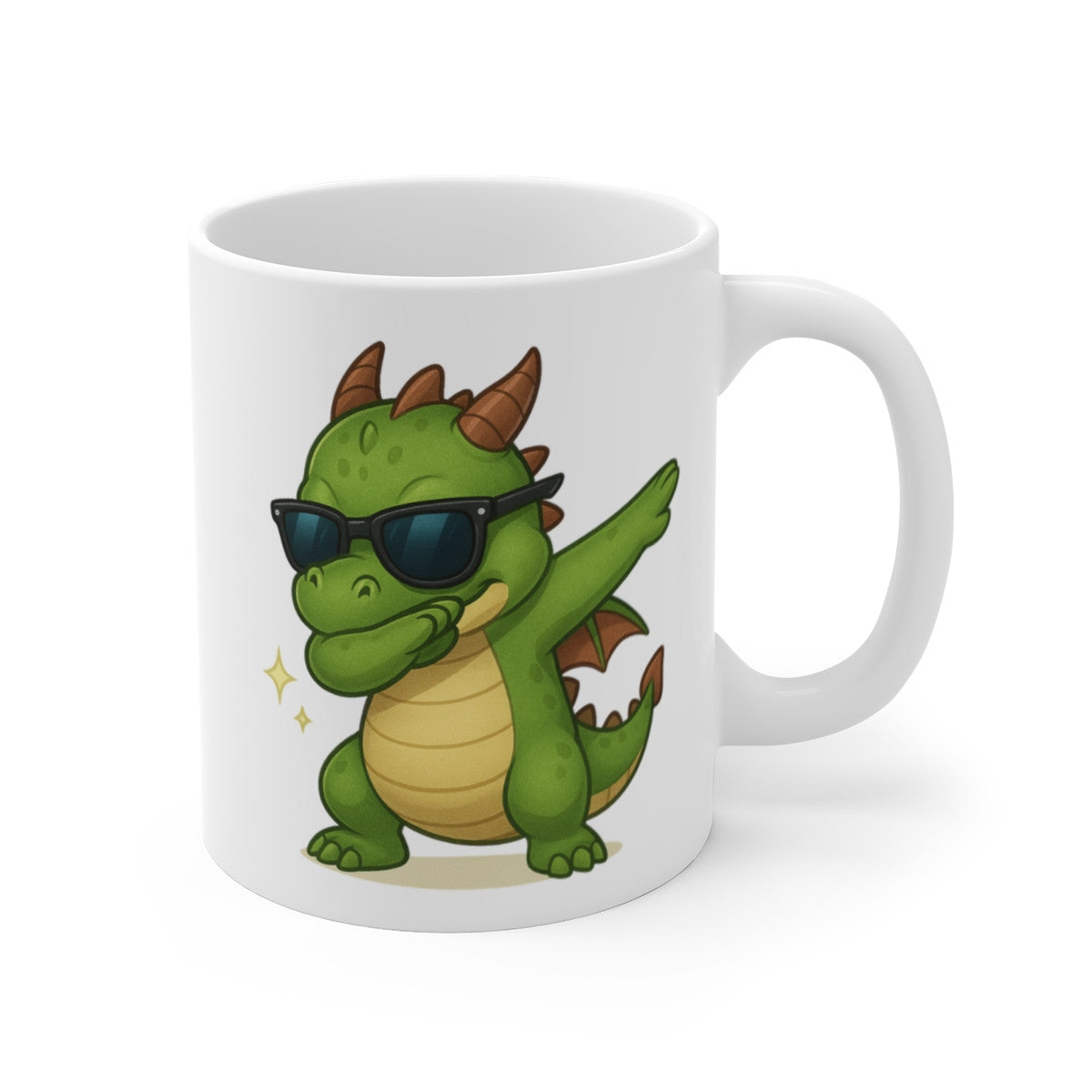 Tasse Dragon qui Dab – Mug Humour Fantastique Lunettes Créature Magique Cadeau Original 325ml