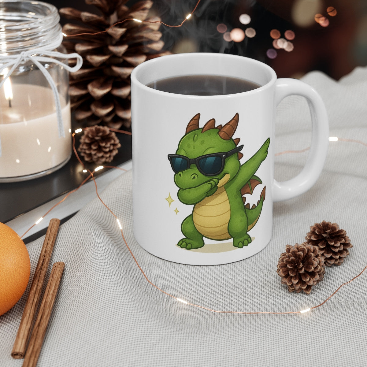 Tasse Dragon qui Dab – Mug Humour Fantastique Lunettes Créature Magique Cadeau Original 325ml