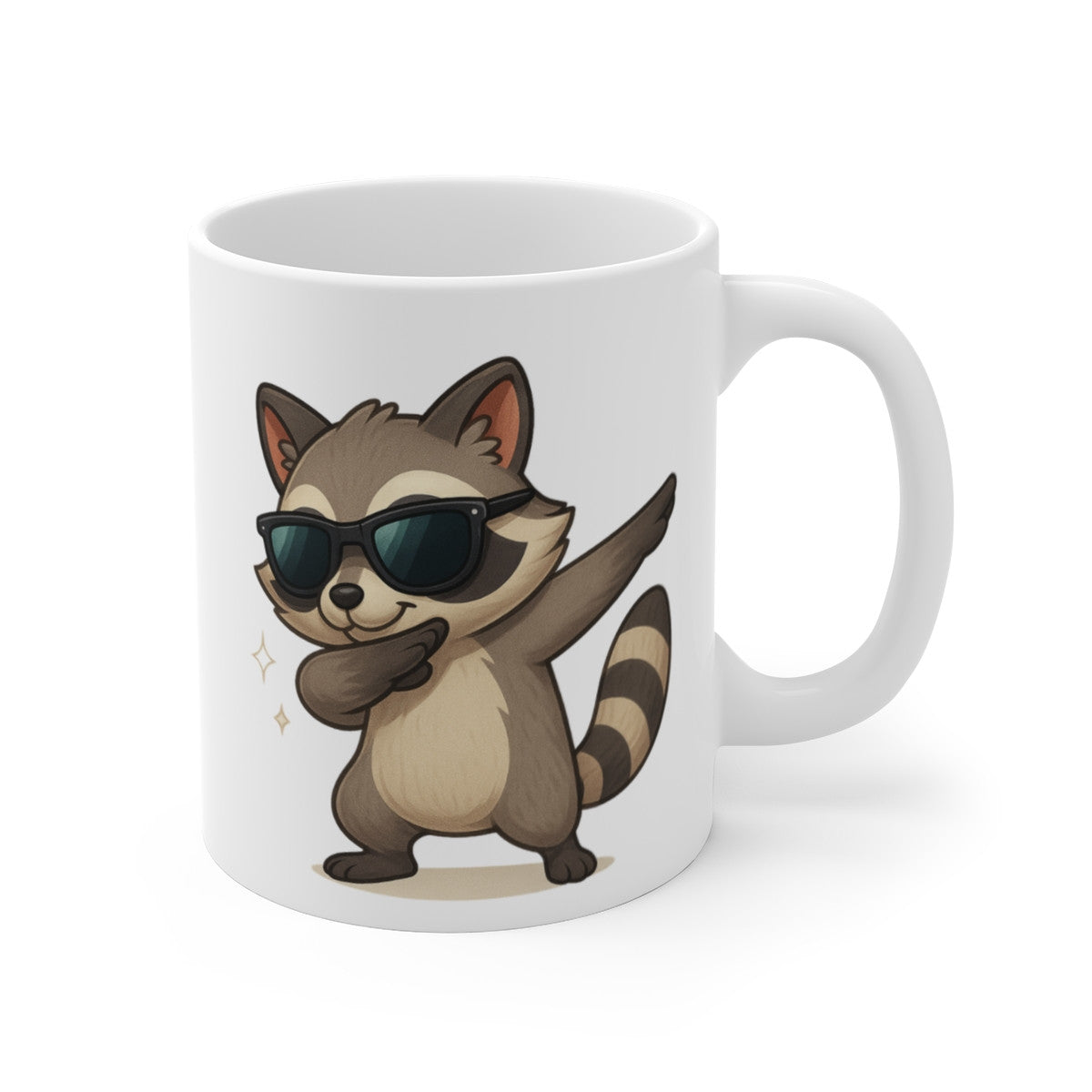 Tasse Raton Laveur Dab – Mug Ours-Laveur Rigolo Lunettes Cool Cadeau Animal Mignon 325ml