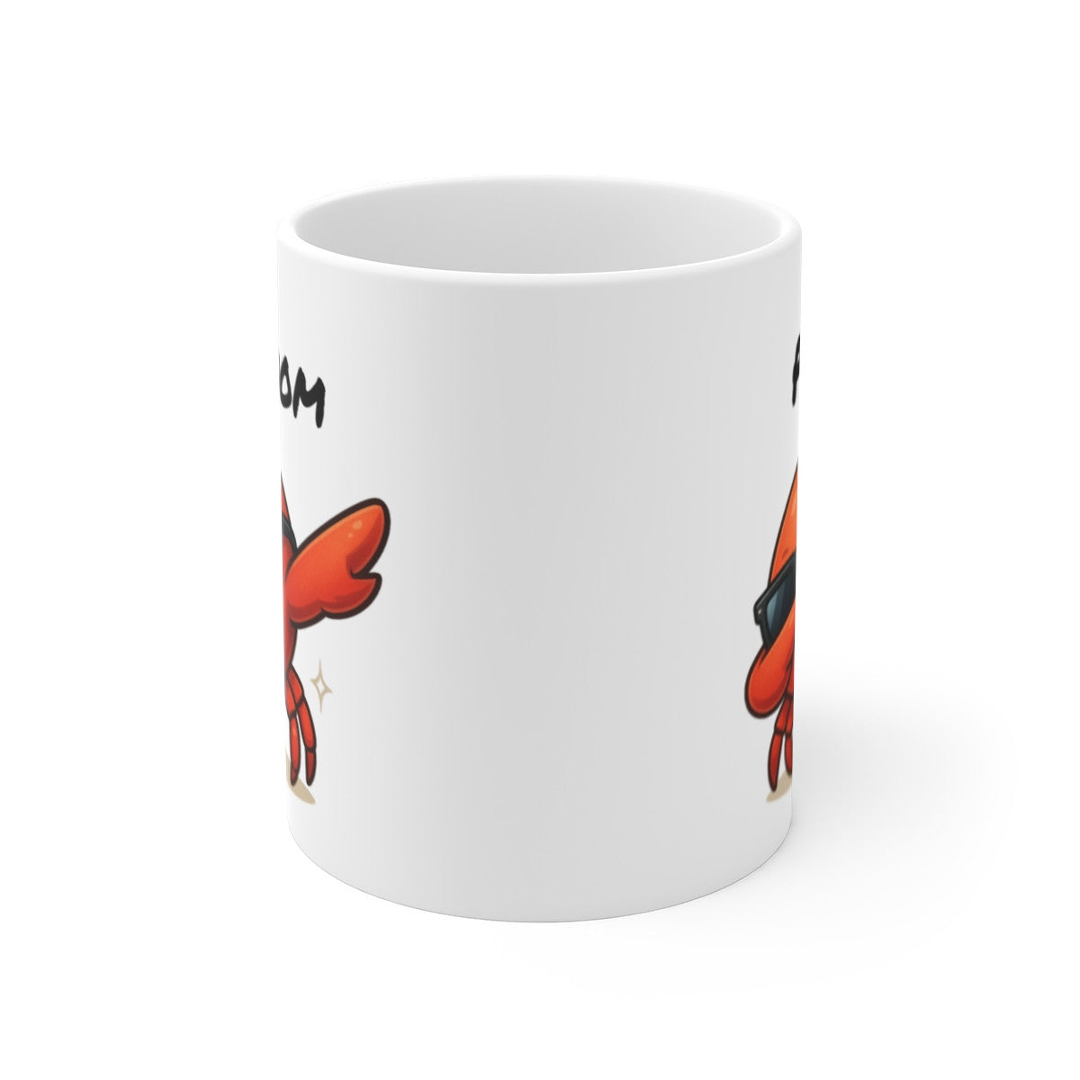 Tasse Crabe Personnalisable Dab – Mug Prénom Animal Marin Marrant Rouge 325ml