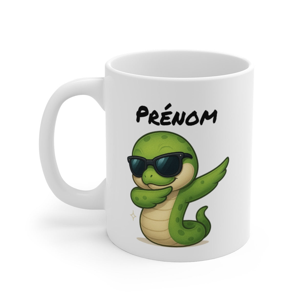Tasse Serpent Dab Personnalisée avec Prénom – Mug Enfant Rigolo Serpent – Cadeau Amusant 325 ml