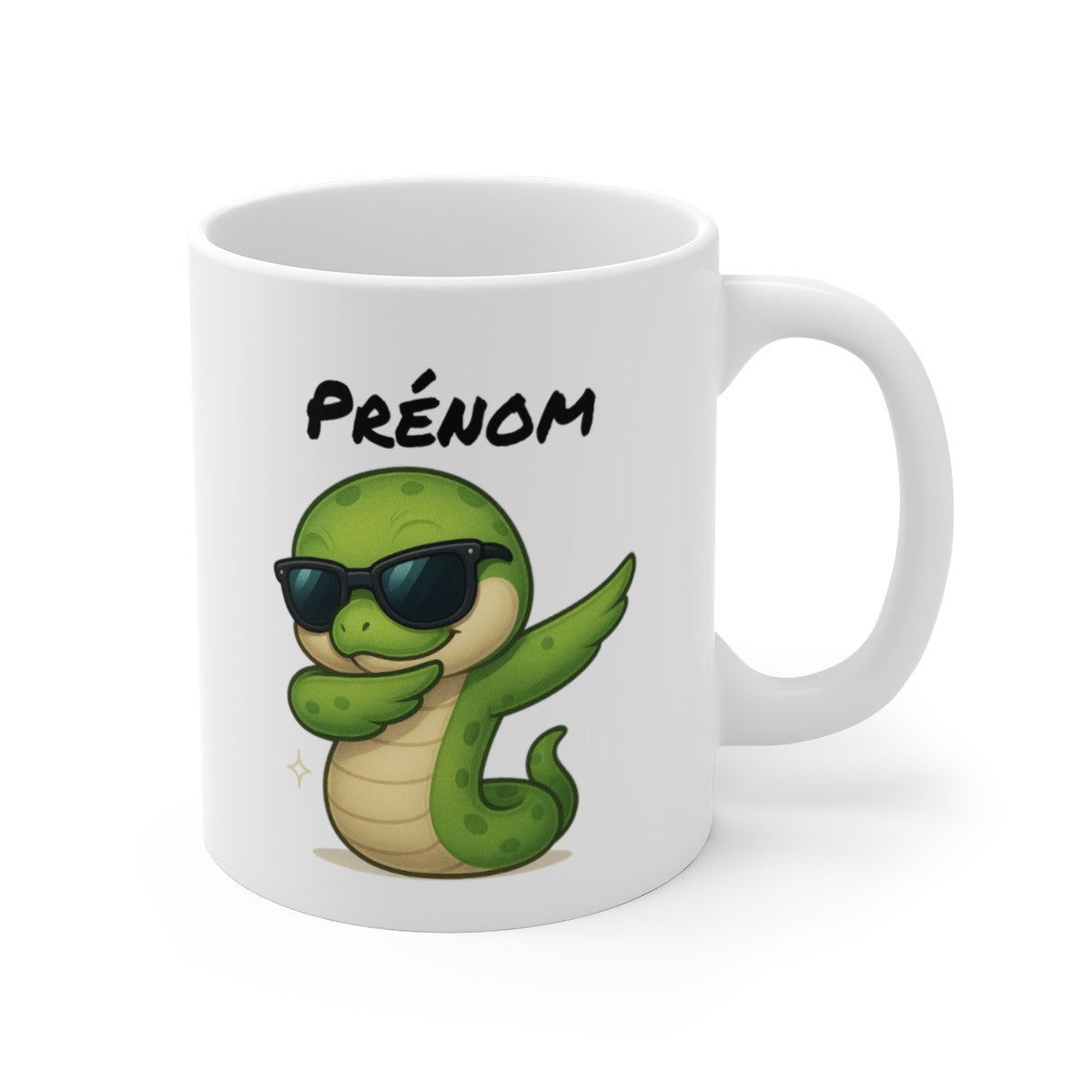 Tasse Serpent Dab Personnalisée avec Prénom – Mug Enfant Rigolo Serpent – Cadeau Amusant 325 ml