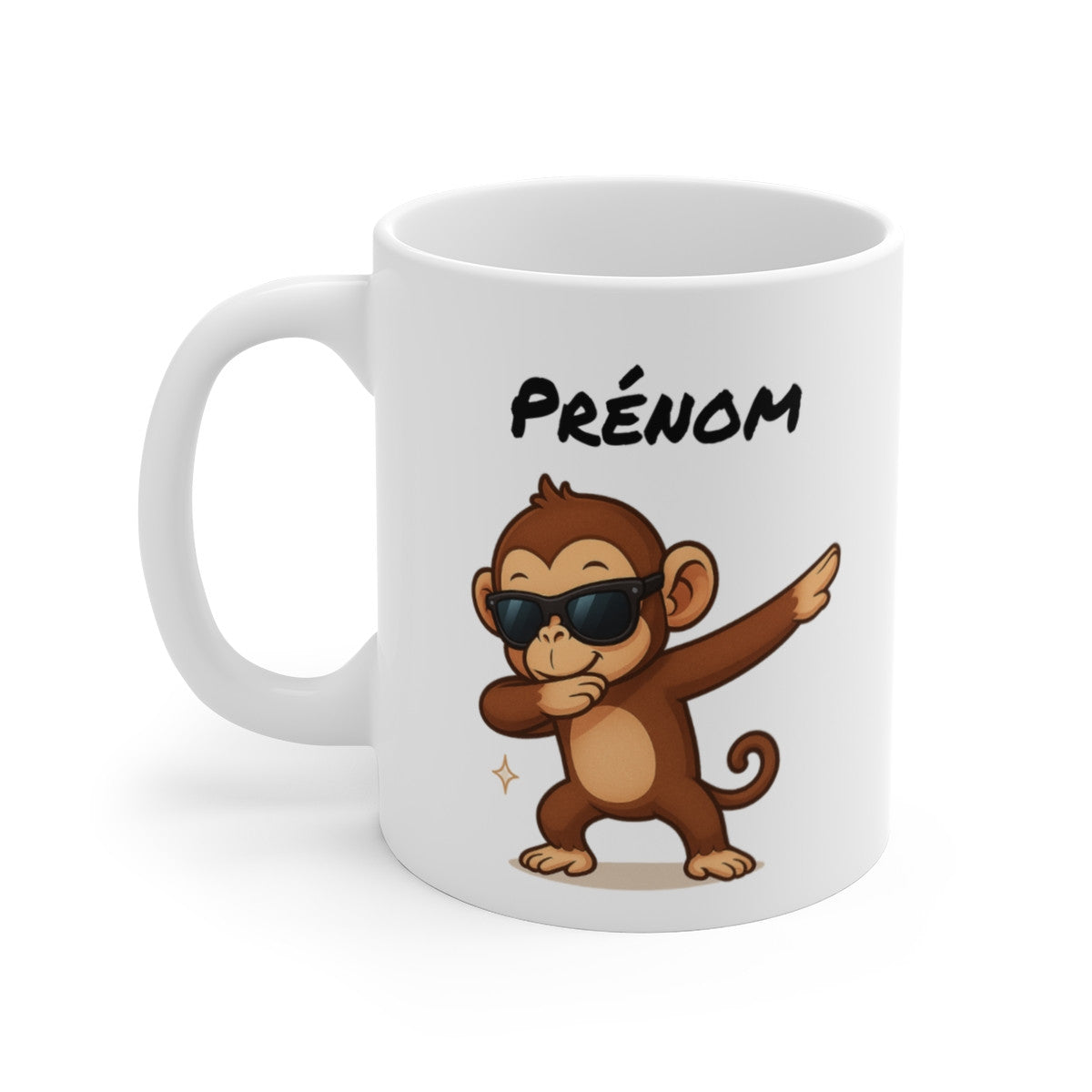 Tasse Singe Dab avec Prénom – Mug Rigolo Personnalisé pour Enfant, Ado ou Fan de Singes – 325 ml