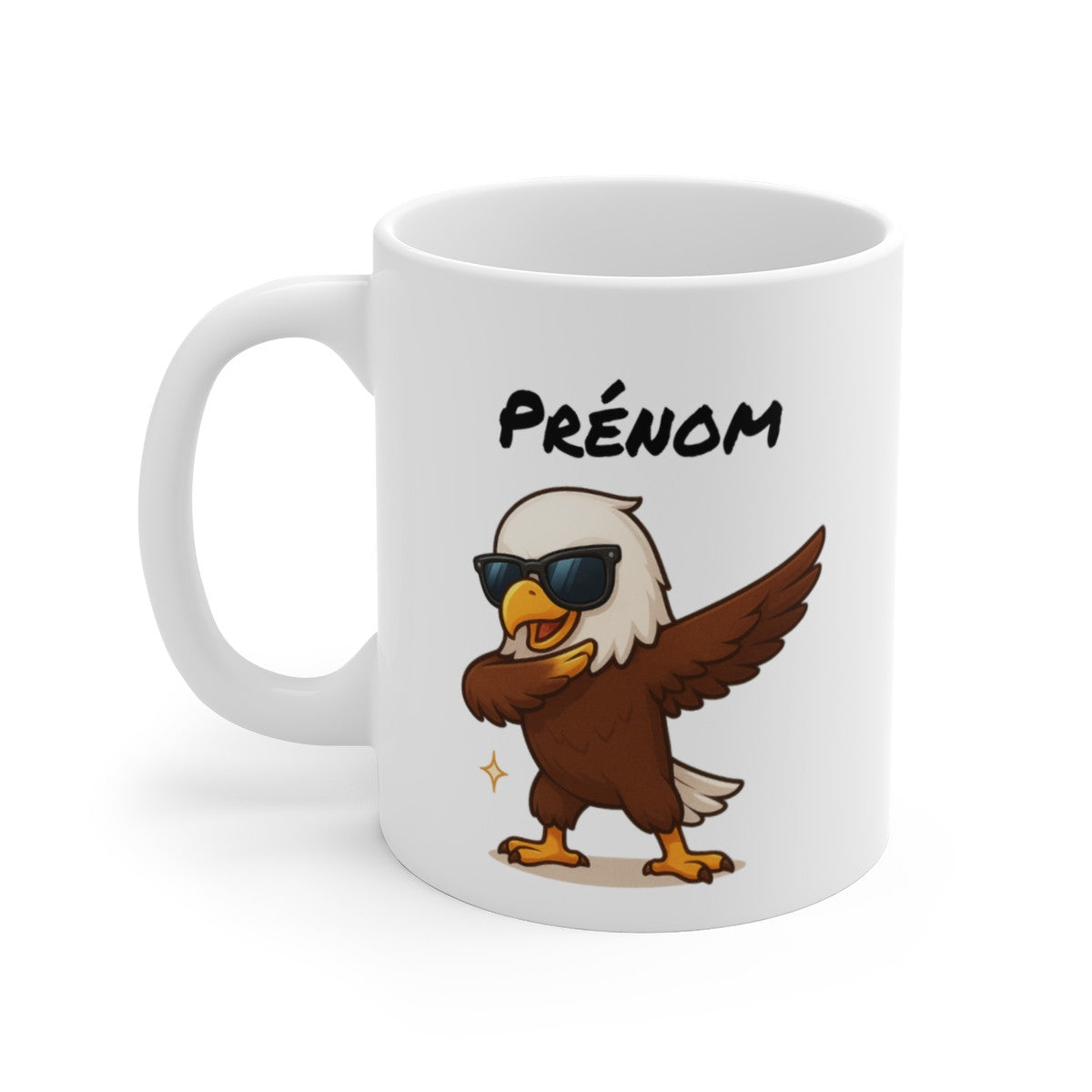 Tasse Aigle Dab avec Prénom – Mug Personnalisé Drôle 325 ml – Idée Cadeau Originale pour Enfants ou Fans d’Aigles