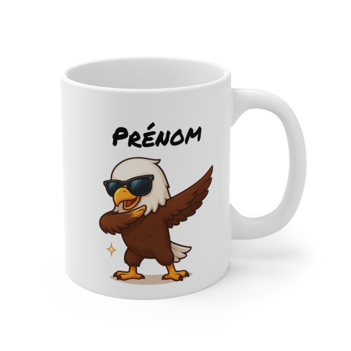 Tasse Aigle Dab avec Prénom – Mug Personnalisé Drôle 325 ml – Idée Cadeau Originale pour Enfants ou Fans d’Aigles
