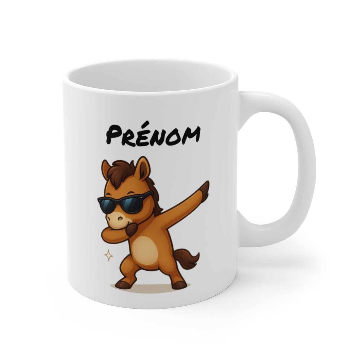 Tasse Cheval qui Dab Personnalisable – Mug Drôle avec Prénom – Cadeau Original pour Enfants ou Amoureux des Chevaux