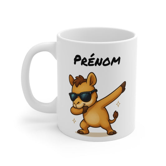 Mug Chameau Dab Personnalisé – Tasse Rigolote avec Prénom – Cadeau Marrant et Original
