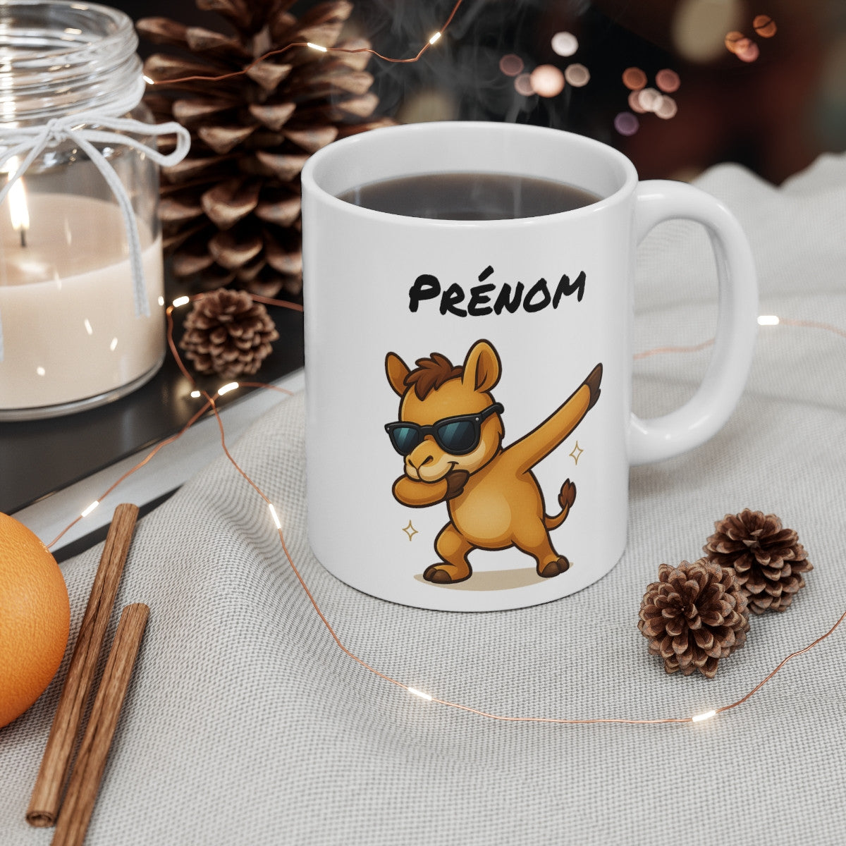 Mug Chameau Dab Personnalisé – Tasse Rigolote avec Prénom – Cadeau Marrant et Original