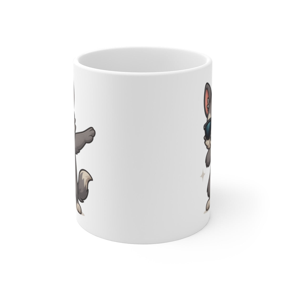 Tasse Loup Dab Stylé – Mug Humour Animal Sauvage – Cadeau Original Homme, Ado ou Fan de Loups