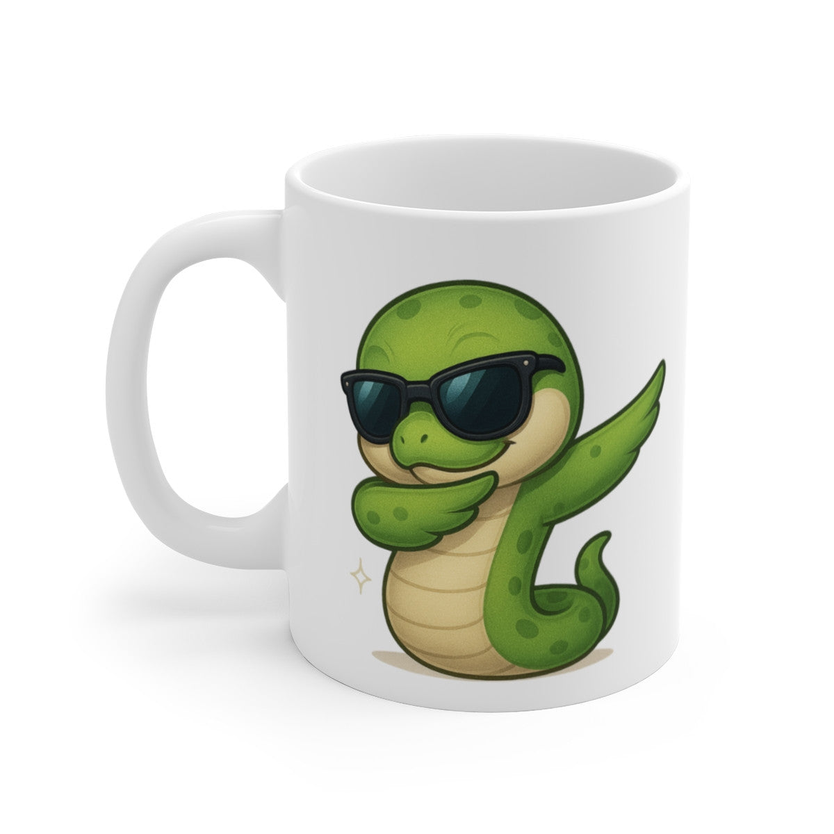 Tasse Serpent Fun – Mug Cartoon avec Serpent Stylé qui Dab – Cadeau Original Fans de Reptiles