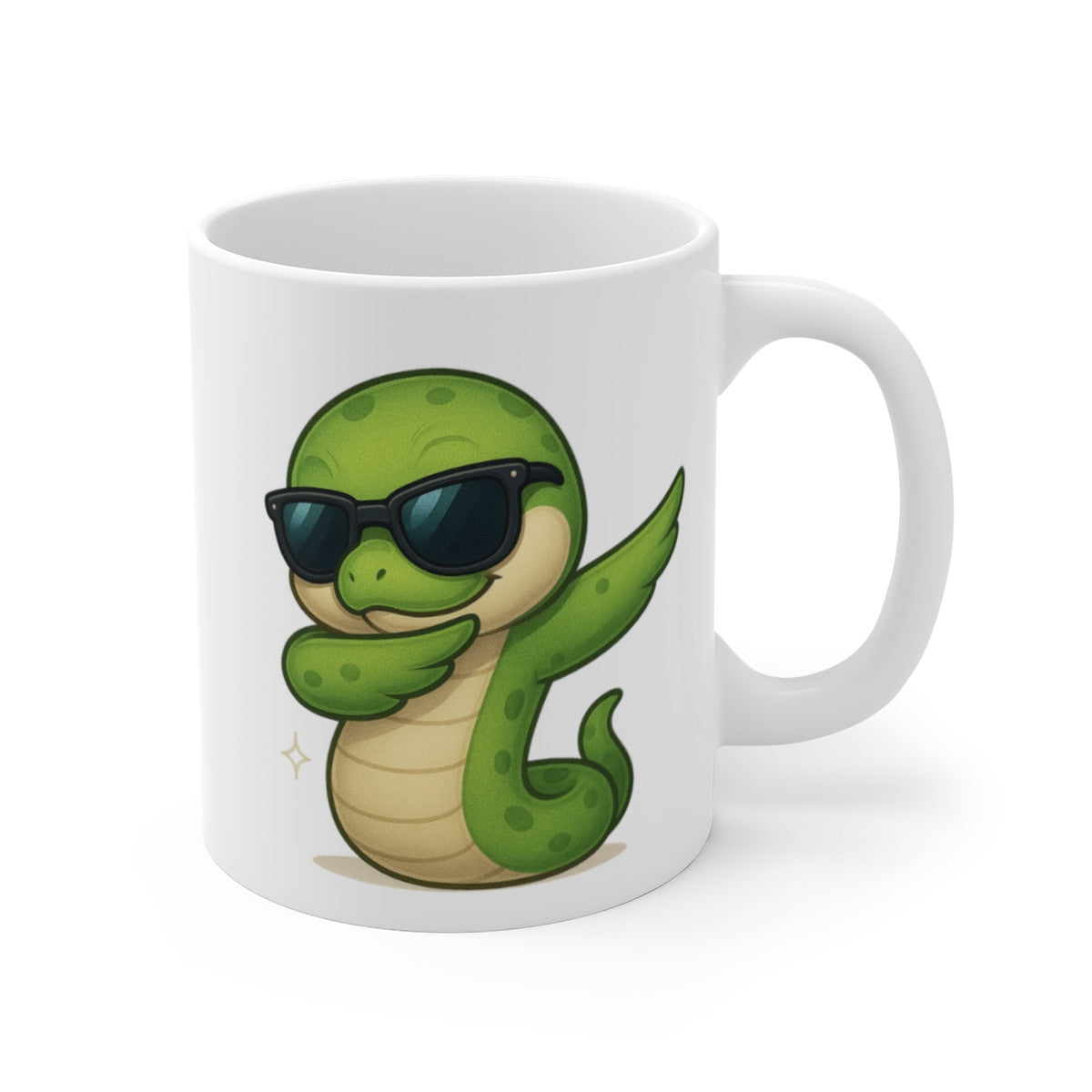 Tasse Serpent Fun – Mug Cartoon avec Serpent Stylé qui Dab – Cadeau Original Fans de Reptiles