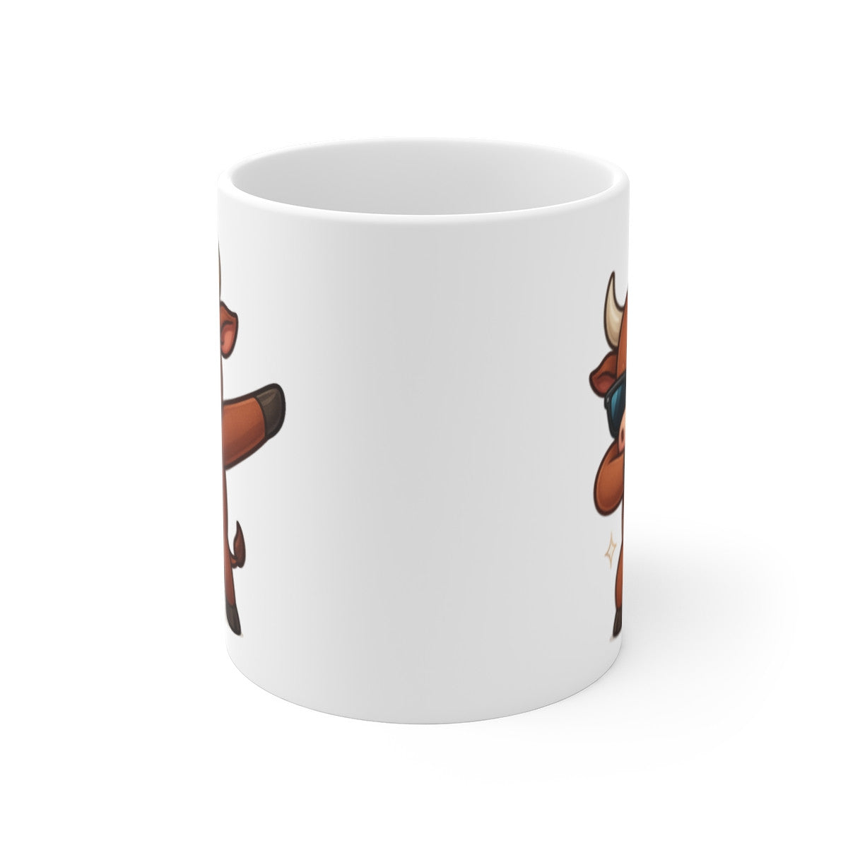 Tasse Taureau Rigolo – Mug Cartoon Dab – Cadeau Drôle Taureau Animal