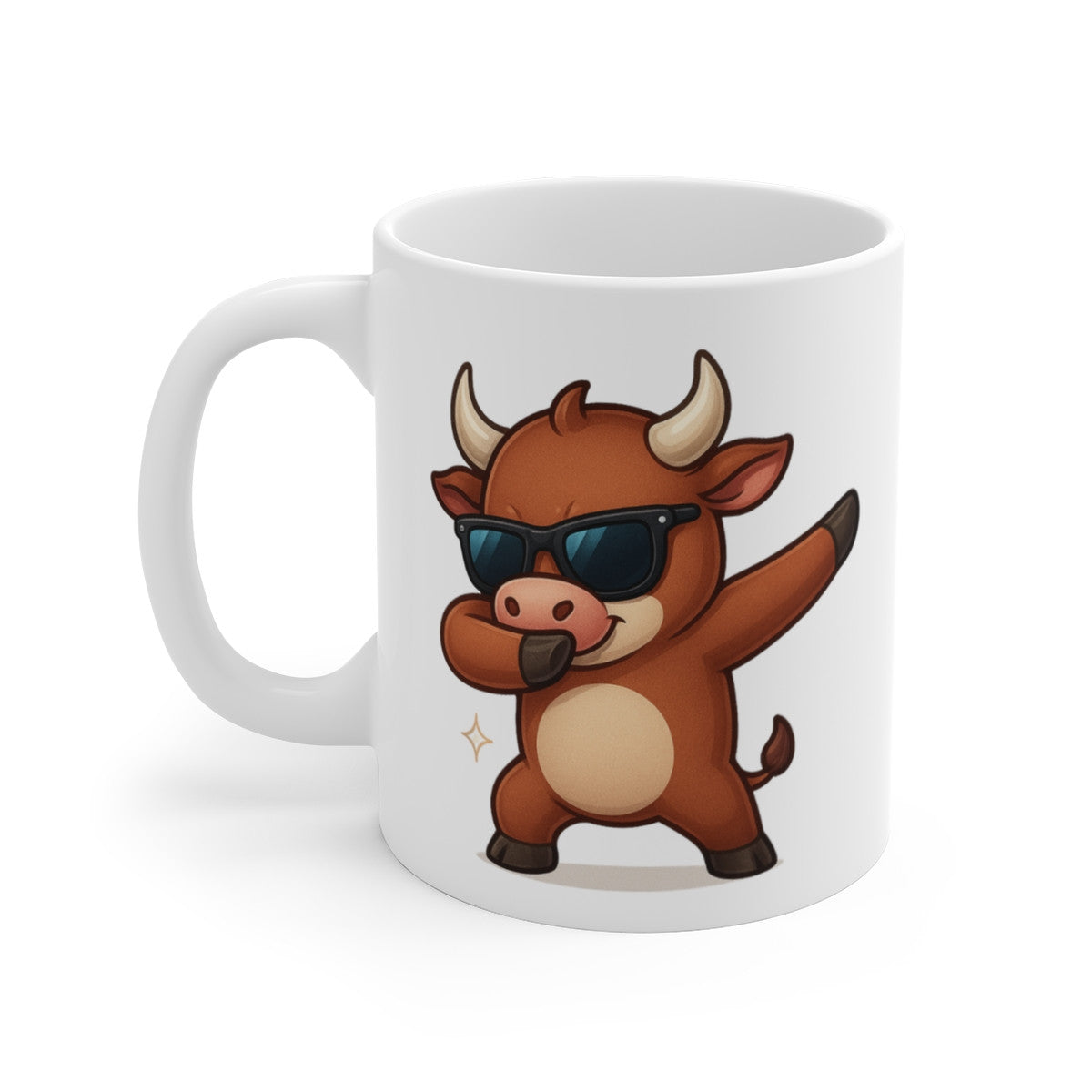 Tasse Taureau Rigolo – Mug Cartoon Dab – Cadeau Drôle Taureau Animal