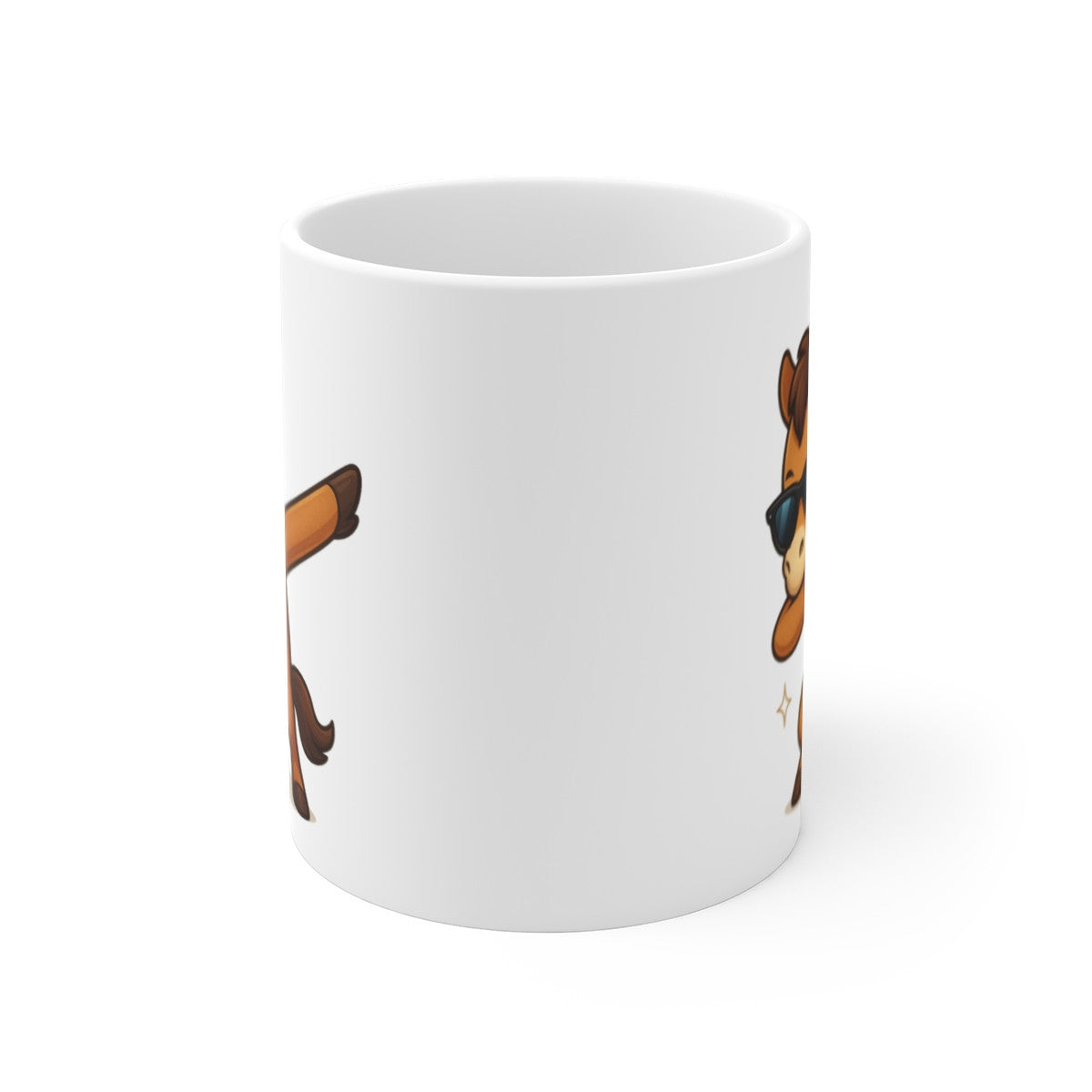 Tasse Cheval Cartoon Dab Drôle – Mug Humour Animal 325ml – Cadeau Original Fun Déco Bureau
