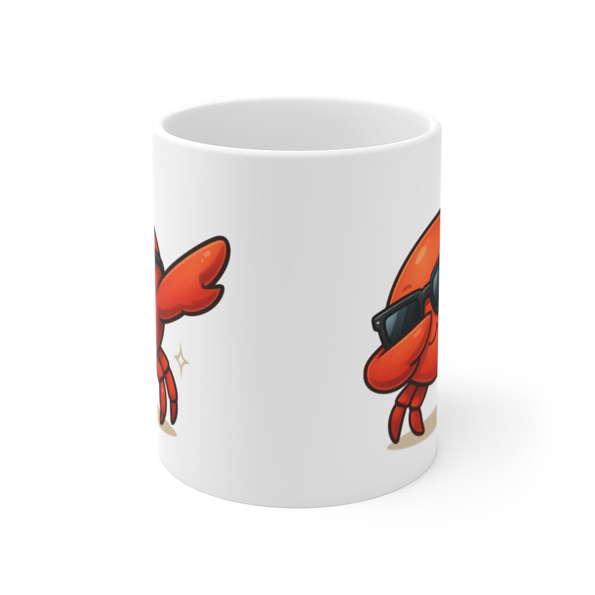 Tasse Crabe Drôle Dab Cartoon – Mug Humour Marin 325ml – Cadeau Fun Original Été Vacances