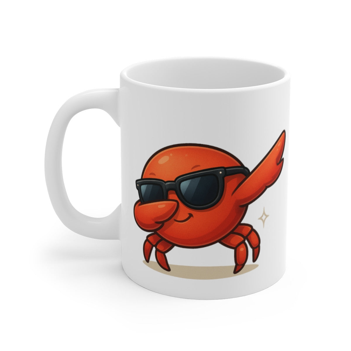 Tasse Crabe Drôle Dab Cartoon – Mug Humour Marin 325ml – Cadeau Fun Original Été Vacances