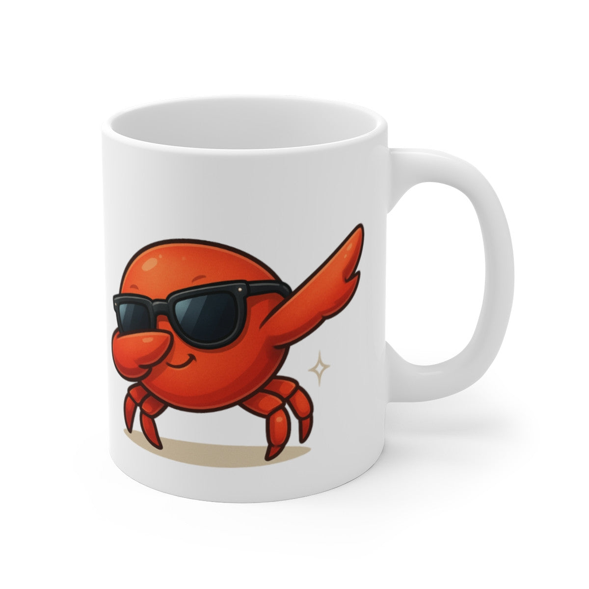 Tasse Crabe Drôle Dab Cartoon – Mug Humour Marin 325ml – Cadeau Fun Original Été Vacances