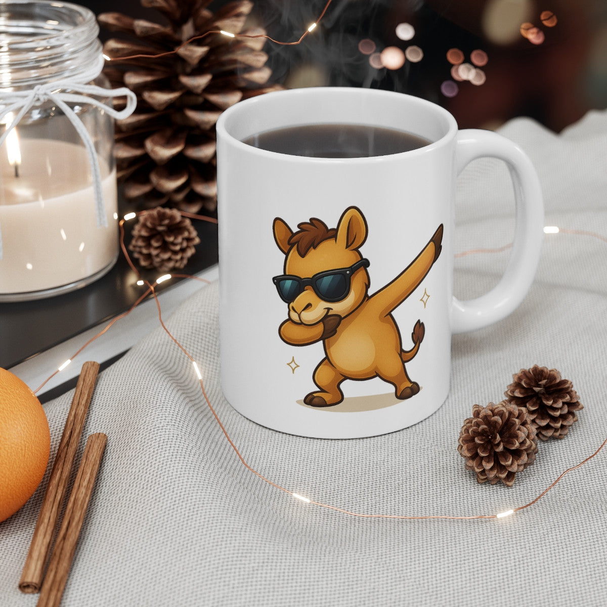 Tasse Lama Dab Drôle – Mug Cartoon Alpaga Humour 325ml – Cadeau Fun Original Déco Bureau