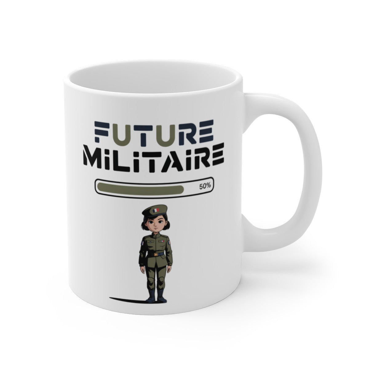 Tasse Future Militaire Fille – Mug Métier Armée 325ml – Cadeau Motivation Jeune Femme Soldat