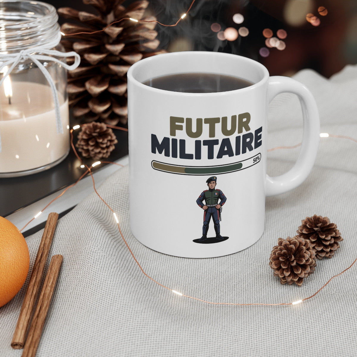 Tasse Futur Militaire Garçon – Mug Métier Armée 325ml – Cadeau Vocation Jeune Soldat Défense